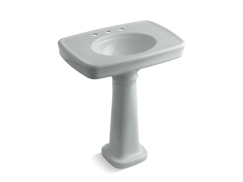 KOHLER K-2347-8-95 Bancroft 30" pedestal bathroom sink with 8" widespread faucet holes
