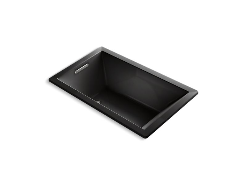 KOHLER K-1849-GHVB-7 Underscore 60" X 36" Drop-In Vibracoustic Bath With Heated Bubblemassage In Black Black