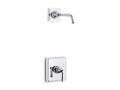 KOHLER K-TLS13134-4B-CP Pinstripe Rite-Temp shower trim set with lever handle, less showerhead