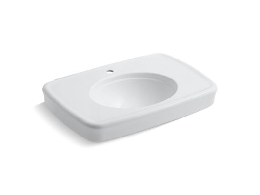 KOHLER K-2348-1-0 White Bancroft 30" bathroom sink with single faucet hole