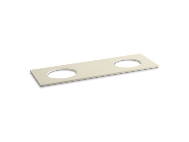 KOHLER K-5434-S34 Solid/Expressions 73" vanity-top with double Verticyl oval cutout