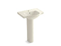 KOHLER K-5266-1-96 Veer 24" pedestal bathroom sink with single faucet hole