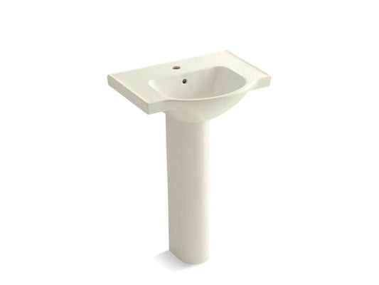 KOHLER K-5266-1-96 Veer 24" pedestal bathroom sink with single faucet hole