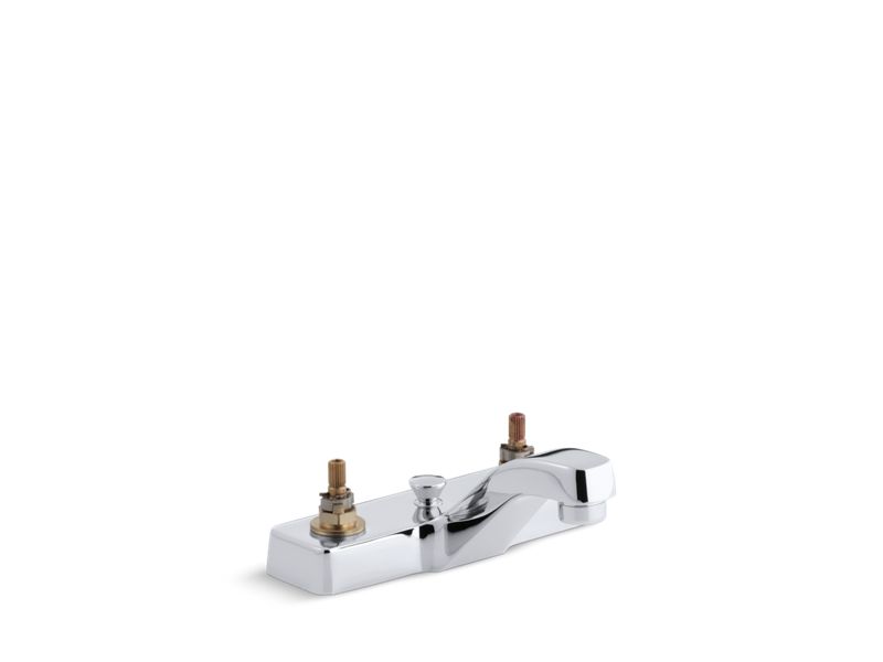 KOHLER K-7401-KN-CP Triton 0.5 gpm centerset commercial bathroom sink base faucet with pop-up drain, requires handles