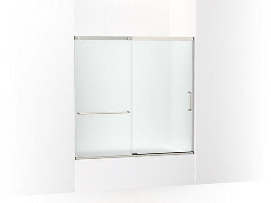 KOHLER K-707609-6D3-MX Matte Nickel Elate Sliding bath door, 56-3/4" H x 56-1/4 - 59-5/8" W, with 1/4" thick Frosted glass