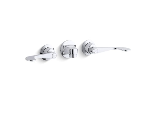 KOHLER K-8046-5A-CP Triton Shelf-back commercial bathroom sink faucet with grid drain and wristblade lever handles