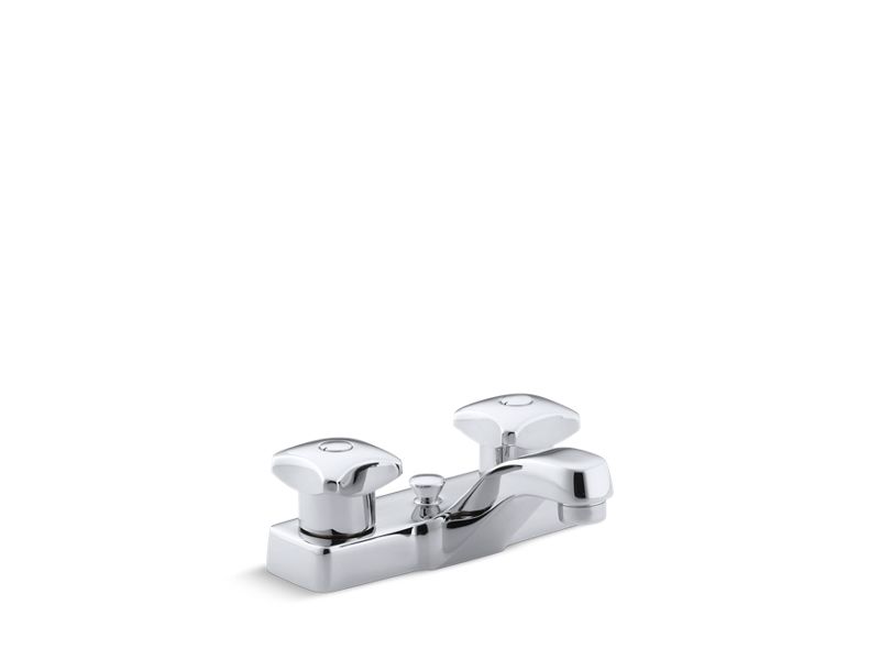 KOHLER K-7401-2N-CP Triton 0.5 gpm centerset commercial bathroom sink faucet with pop-up drain and standard handles