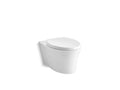 KOHLER K-6299-0 White Veil Wall-hung compact elongated toilet, dual-flush