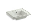 KOHLER K-2757-8-NY Tresham 24" pedestal bathroom sink basin with 8" widespread faucet holes