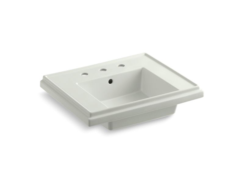 KOHLER K-2757-8-NY Tresham 24" pedestal bathroom sink basin with 8" widespread faucet holes