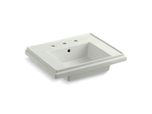 KOHLER K-2757-8-NY Tresham 24" pedestal bathroom sink basin with 8" widespread faucet holes