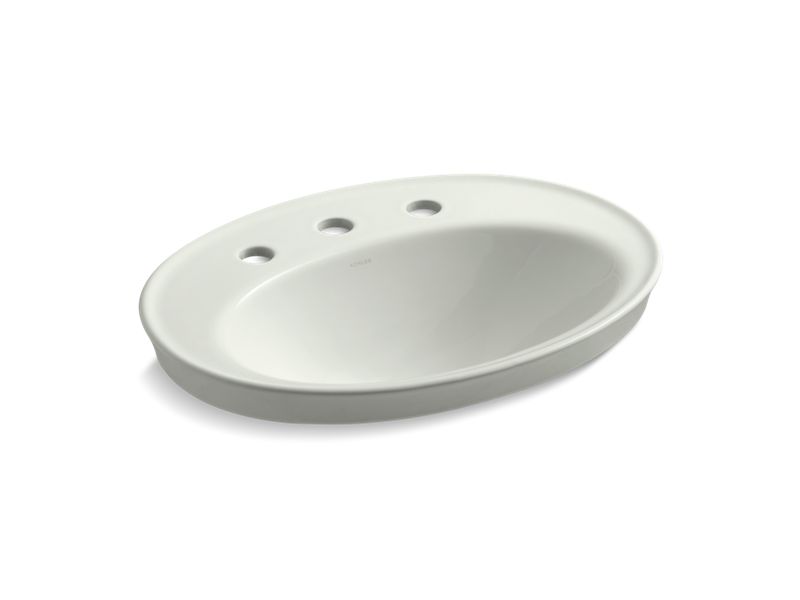 KOHLER K-2075-8-NY Serif Drop-in bathroom sink with 8" widespread faucet holes