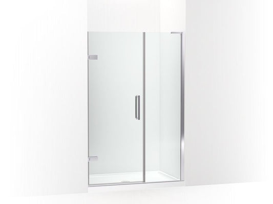 KOHLER K-27604-10L-SHP Bright Polished Silver Composed Frameless pivot shower door, 71-3/4" H x 45-1/4 - 46" W, with 3/8" thick Crystal Clear glass