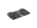 KOHLER K-5818-5U-58 Hartland 33" x 22" x 9-5/8" Undermount double-equal kitchen sink with 5 faucet holes