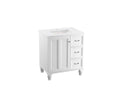 KOHLER K-CM99517-BD1-1WA Damask 30" Bathroom Vanity Cabinet With Sink And Quartz Top In Linen White