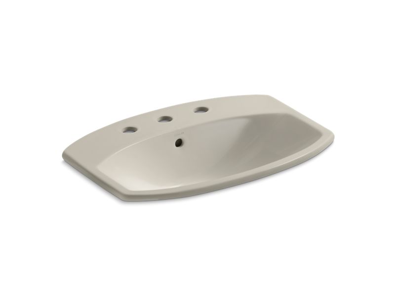 KOHLER K-2351-8-G9 Cimarron Drop-in bathroom sink with 8" widespread faucet holes