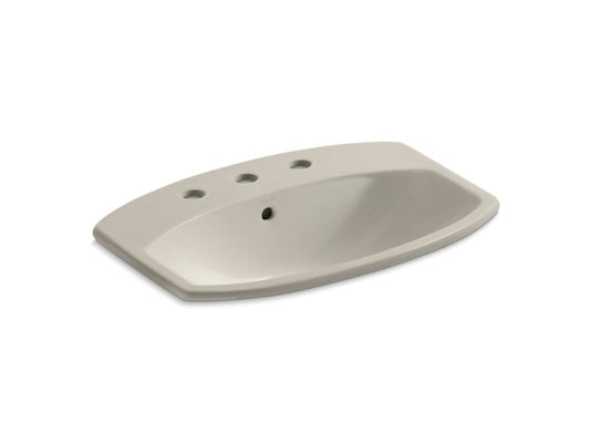 KOHLER K-2351-8-G9 Cimarron Drop-in bathroom sink with 8" widespread faucet holes