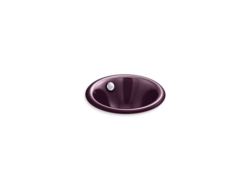 KOHLER K-20211-PLM Iron Plains Round Drop-in/undermount bathroom sink
