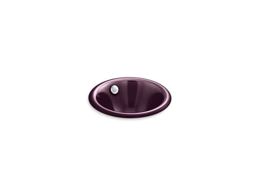 KOHLER K-20211-PLM Iron Plains Round Drop-in/undermount bathroom sink