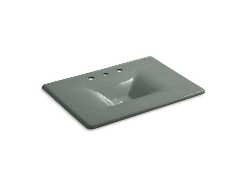 KOHLER K-3049-8-FT Basalt Iron/Impressions 31" Enameled cast iron vanity top with integrated rectangular sink