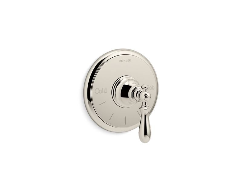 KOHLER K-T72769-9M-SN Vibrant Polished Nickel Artifacts Thermostatic valve trim with swing lever handle