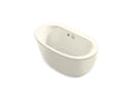 KOHLER K-24002-W1-96 Sunstruck 60" x 34" oval freestanding bath with Bask heated surface and fluted shroud