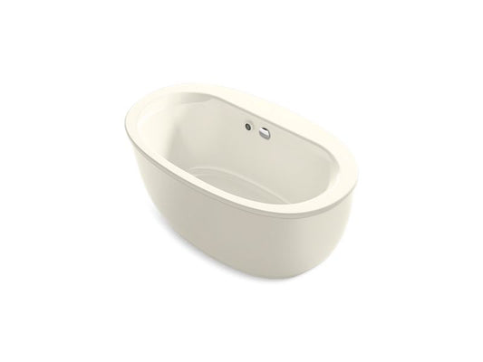 KOHLER K-24002-W1-96 Sunstruck 60" x 34" oval freestanding bath with Bask heated surface and fluted shroud