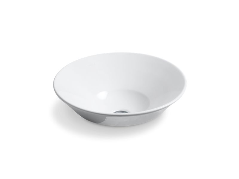 KOHLER K-2200-0 White Conical Bell Vessel or wall-mount bathroom sink
