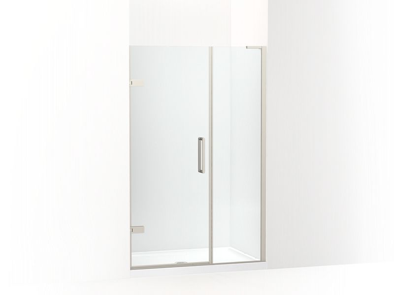KOHLER K-27606-10L-BNK Anodized Brushed Nickel Composed Frameless pivot shower door, 71-3/4" H x 46 - 46-3/4" W, with 3/8" thick Crystal Clear glass