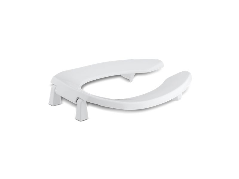 KOHLER K-4679-CA-0 White Lustra Commercial elongated toilet seat with 1" bumpers and antimicrobial agent
