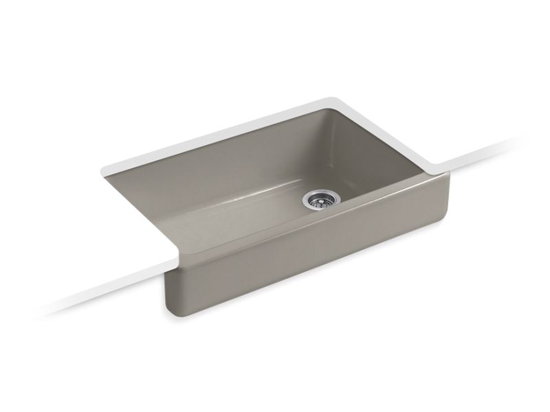 KOHLER K-6488-K4 Whitehaven 35-1/2" x 21-9/16" x 9-5/8" Undermount single-bowl farmhouse kitchen sink