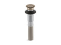 KOHLER K-7124-BV Vibrant Brushed Bronze Pop-up clicker drain without overflow