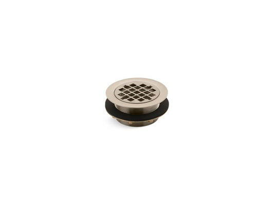KOHLER K-9132-BV Vibrant Brushed Bronze Round shower drain for use with plastic pipe, gasket included