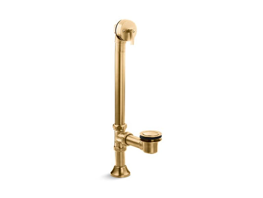 KOHLER K-7178-2MB Vibrant Brushed Moderne Brass Iron Works Decorative 1-1/2" adjustable pop-up bath drain for 5' whirlpool with tailpiece