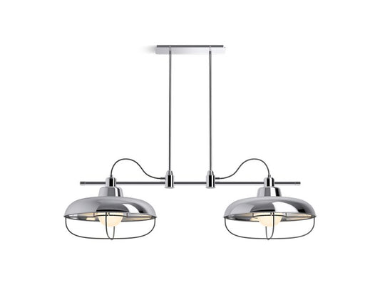 KOHLER K-23661-CH02-CPL Modern Farm Two-light linear chandelier