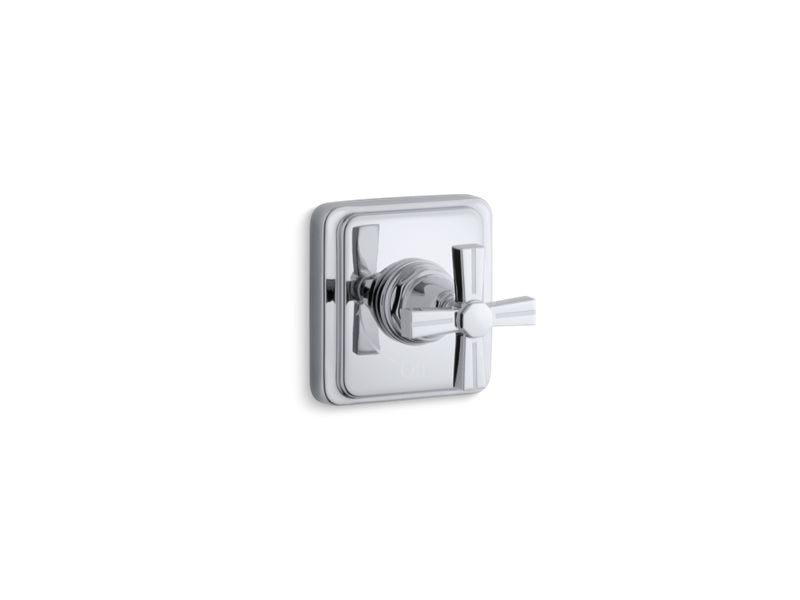 KOHLER K-T13174-3B-CP Pinstripe Valve trim with cross handle for volume control valve, requires valve