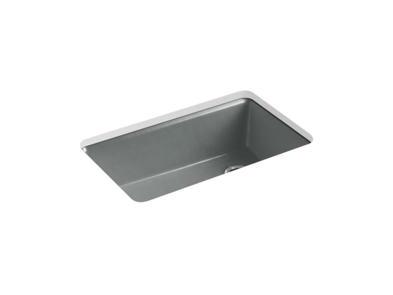 KOHLER K-5871-5UA3-FT Riverby 33" x 22" x 9-5/8" Undermount single-bowl workstation kitchen sink with accessories
