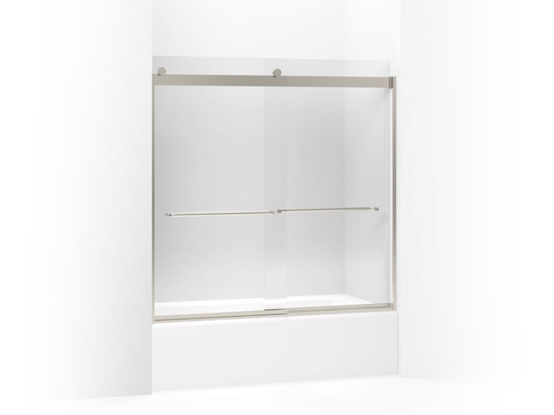 KOHLER K-706005-L-MX Levity Sliding bath door, 59-3/4" H x 54 - 57" W, with 1/4" thick Crystal Clear glass