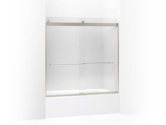 KOHLER K-706005-L-MX Levity Sliding bath door, 59-3/4" H x 54 - 57" W, with 1/4" thick Crystal Clear glass