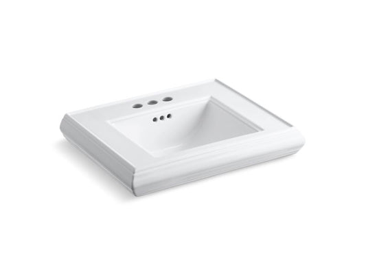 KOHLER K-2239-4-0 White Memoirs Pedestal/console table bathroom sink basin with 4" centerset faucet holes