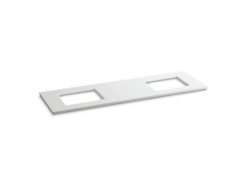 KOHLER K-5462-S33 Solid/Expressions 73" vanity-top with double Verticyl rectangular cutout