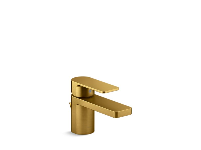 KOHLER K-24804-4-2MB Vibrant Brushed Moderne Brass Parallel Low single-handle bathroom sink faucet, 1.2 gpm