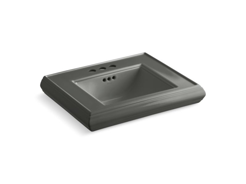 KOHLER K-2239-4-58 Thunder Grey Memoirs Pedestal/console table bathroom sink basin with 4" centerset faucet holes