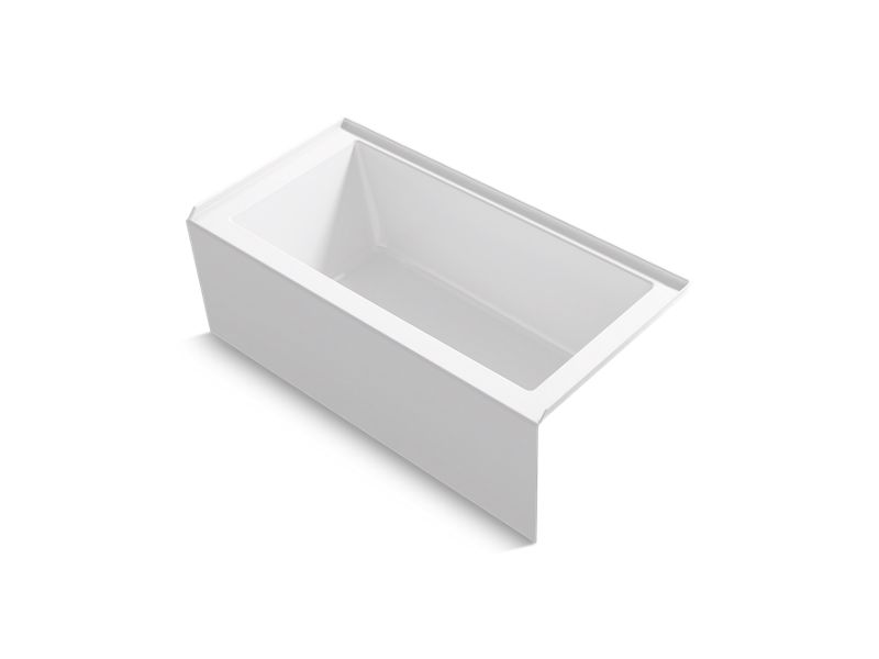 KOHLER K-20201-ZY-0 Underscore Rectangle 60" x 30" alcove bath with integral apron, integral flange, and right drain