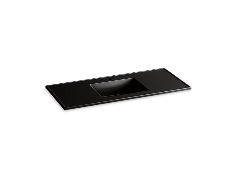 KOHLER K-2783-1-7 Black Black Ceramic/Impressions 49" Vitreous china vanity top with integrated rectangular sink