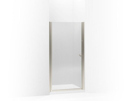 KOHLER K-702412-G54-MX Matte Nickel Fluence Pivot shower door, 65-1/2" H x 36-1/2 - 37-3/4" W, with 1/4" thick Falling Lines glass