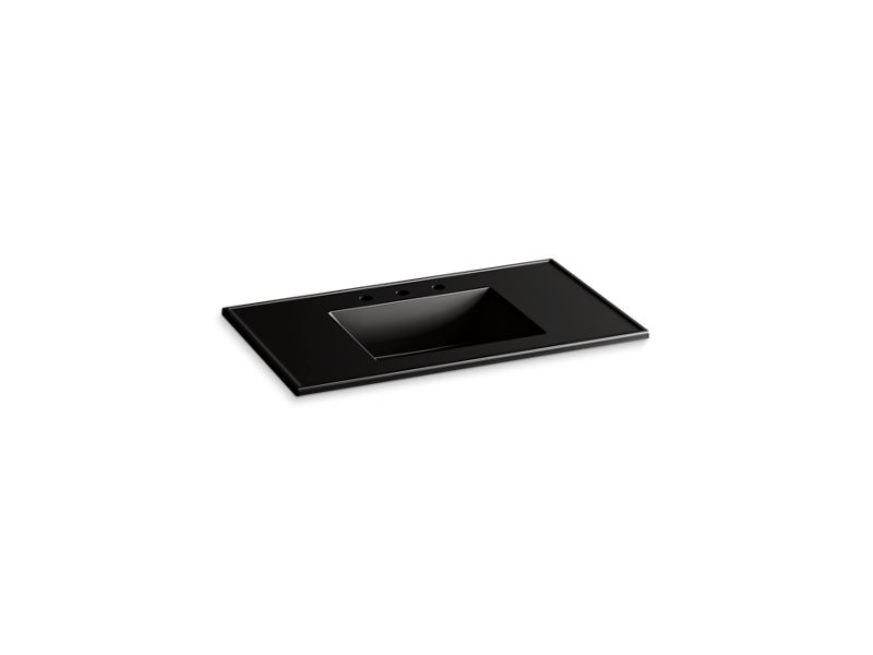 KOHLER K-2781-8-7 Ceramic/Impressions 37" rectangular vanity-top bathroom sink with 8" widespread faucet holes