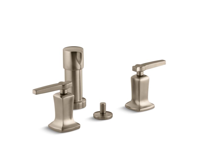 KOHLER K-16238-4-BV Vibrant Brushed Bronze Margaux Vertical spray bidet faucet with lever handles