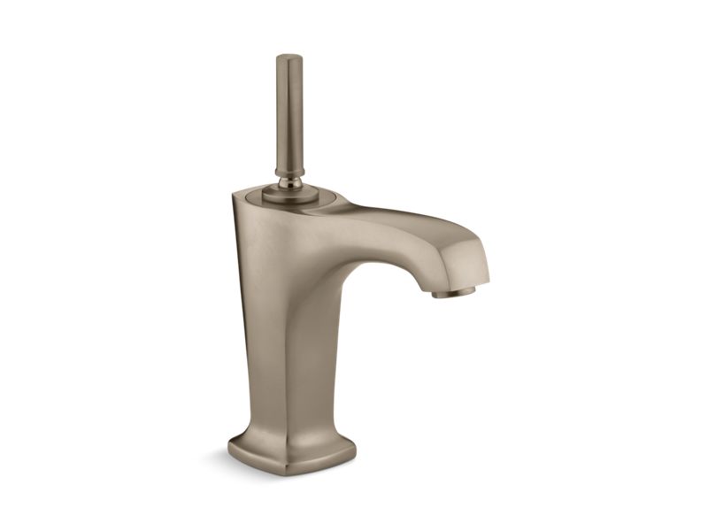 KOHLER K-16230-4-BV Margaux Single-hole bathroom sink faucet with 5-3/8" spout and lever handle