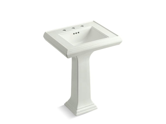 KOHLER K-2238-8-NY Dune Memoirs Classic 24" pedestal bathroom sink with 8" widespread faucet holes